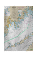 Buzzards Bay, MA Nautical Map Beach Towel