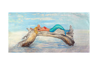 Mermaid on Log Beach Towel