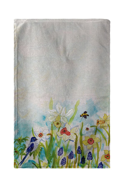 Bird & Daffodils Beach Towel