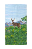 Deer in Mountains Beach Towel