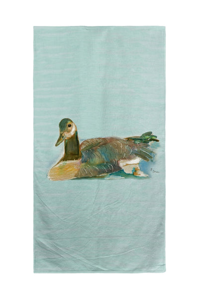 Goose on Teal Beach Towel