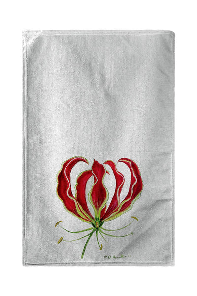 Red Lily Beach Towel