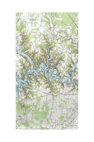 Tims Ford Lake, TN Nautical Map Beach Towel