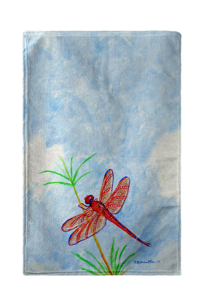 Red Dragonfly Beach Towel