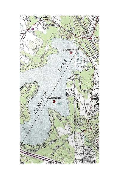 Canobie Lake, NH Nautical Map Beach Towel