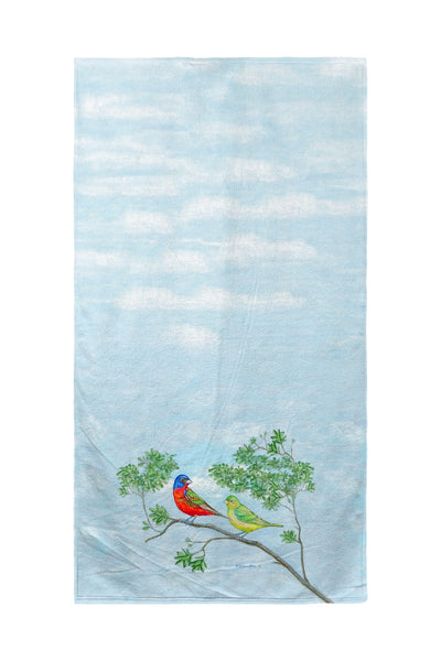 Pair of Buntings Beach Towel