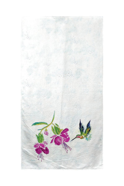 Purple Hummingbird Beach Towel