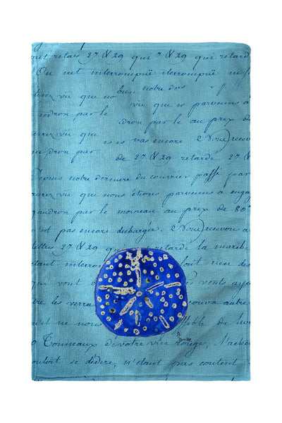 Blue Sand Dollar - Script Beach Towel