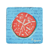 Coral Sand Dollar Coaster Set of 4