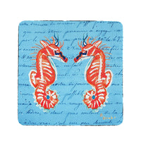 Coral Sea Horse Coaster Set of 4