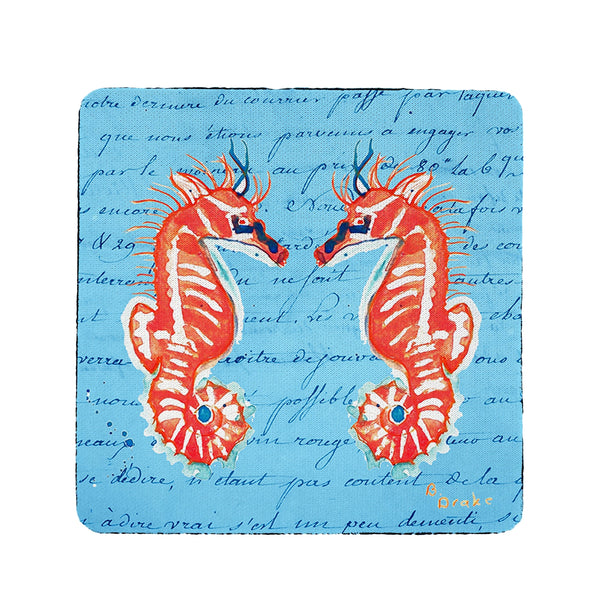 Coral Sea Horse Coaster Set of 4