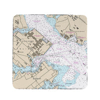 Annapolis - USNA, MD Nautical Map Coaster Set of 4