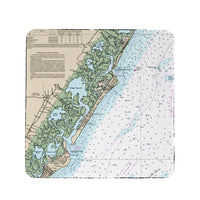 Little Egg Inlet to Hereford Inlet - Avalon, NH Nautical Map Coaster Set of 4