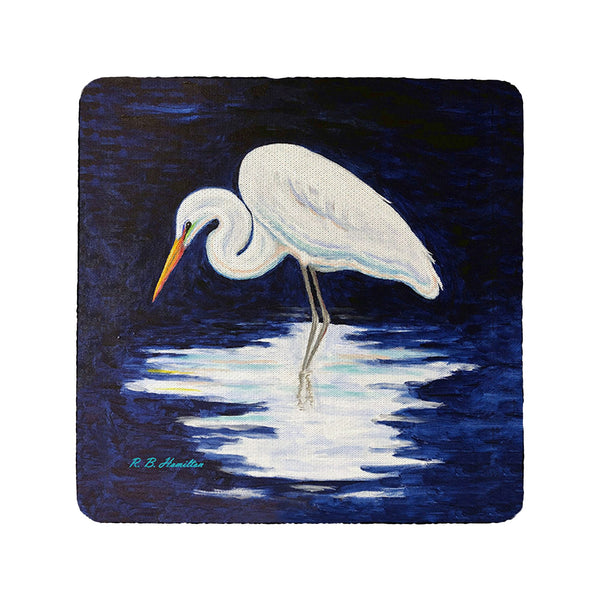 Reflecting Egret Coaster Set of 4