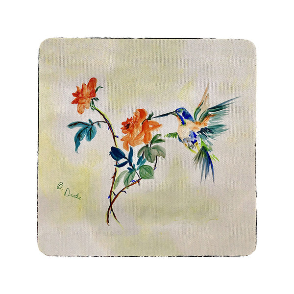 Hummingbird and Rose Coaster Set of 4