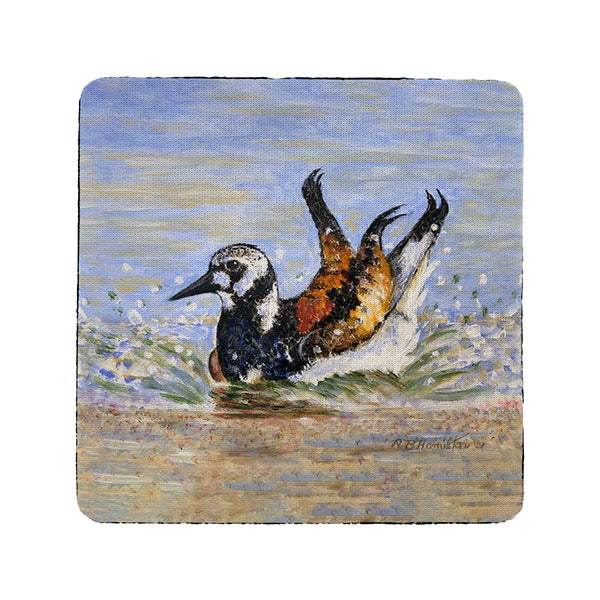 Beach Bird Bath Coaster Set of 4