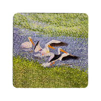 White Pelican Wings Coaster Set of 4
