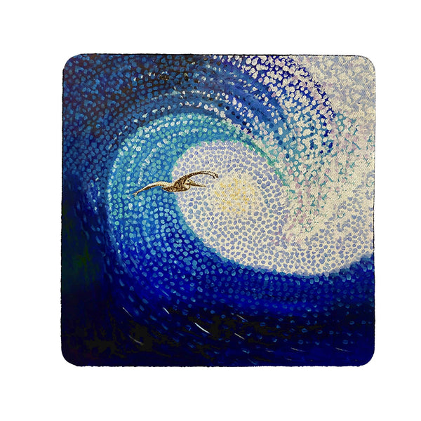 Wave and Pelican Coaster Set of 4
