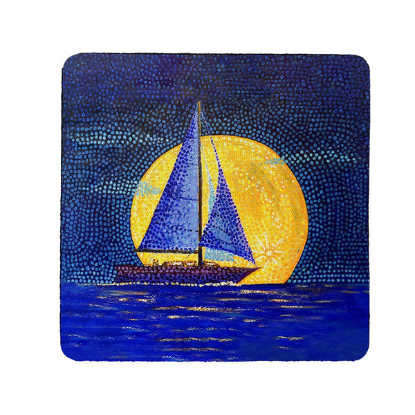 Moonrise Sailboat Coaster Set of 4