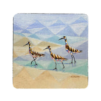 Geometric Sandpiper Coaster Set of 4