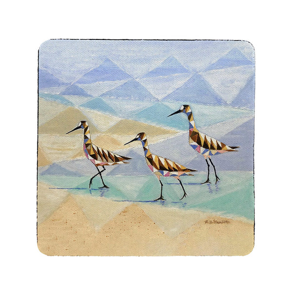 Geometric Sandpiper Coaster Set of 4