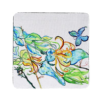 Blue Butterfly & Floral Coaster Set of 4