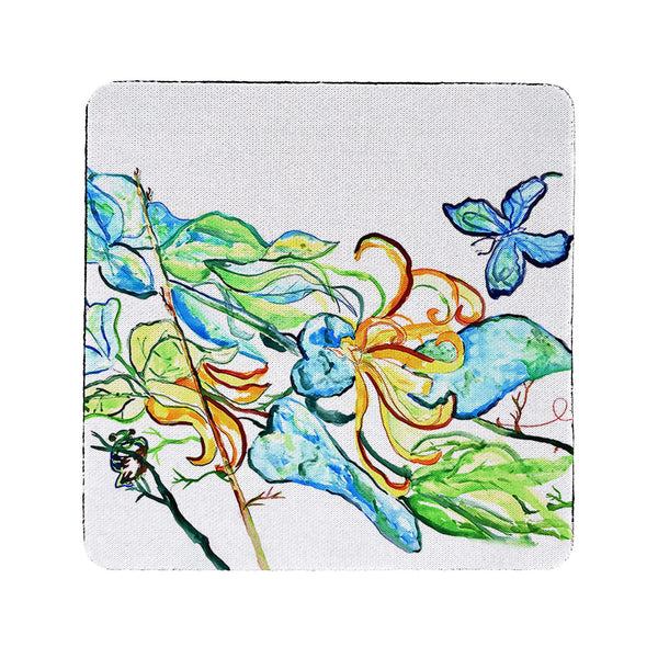 Blue Butterfly & Floral Coaster Set of 4