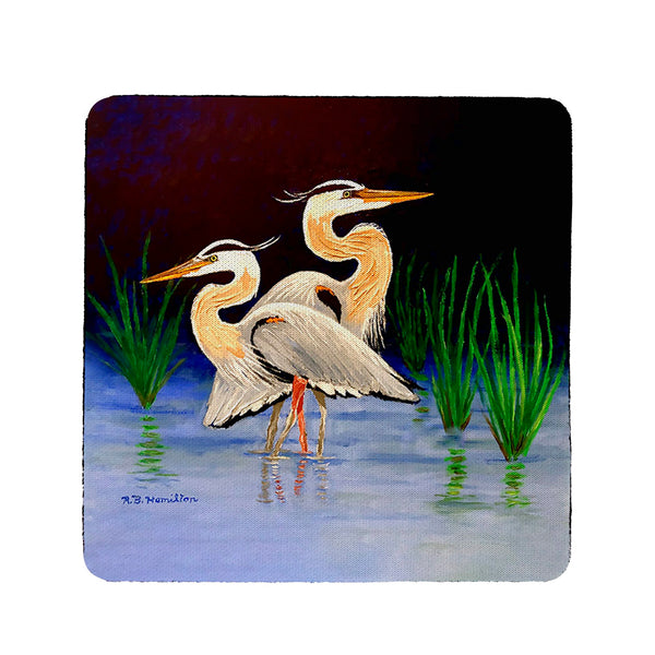 Two Blue Herons Coaster Set of 4