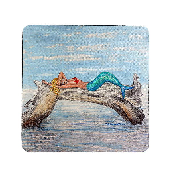 Mermaid on Log Coaster Set of 4