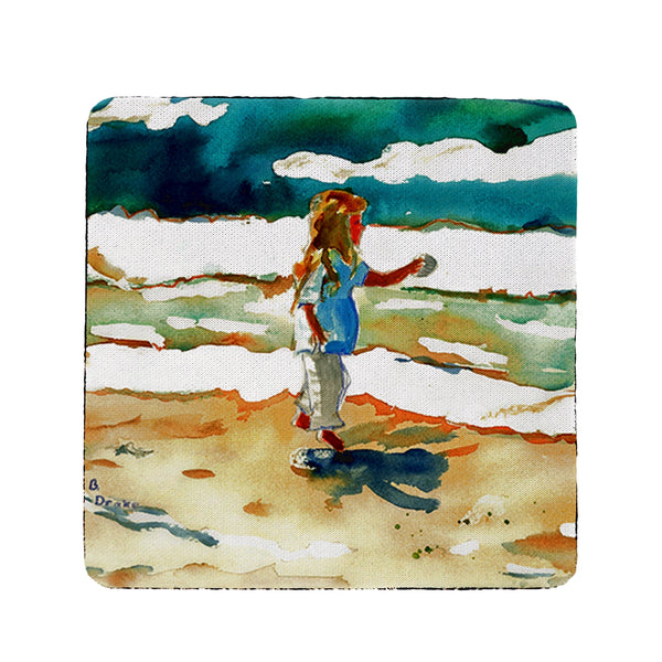 Girl at the Beach Coaster Set of 4