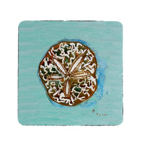 Aqua Sand Dollar Coaster Set of 4