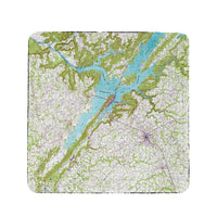 Lake Guntersville, AL Nautical Map Coaster Set of 4