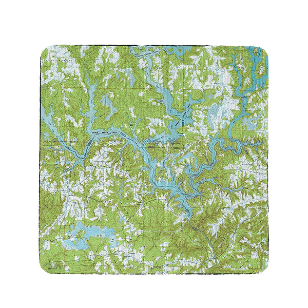 Lewis Smith Lake, AL Nautical Map Coaster Set of 4