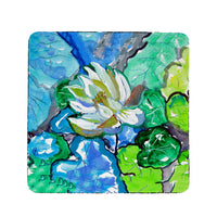 White Lily Flower Coaster Set of 4