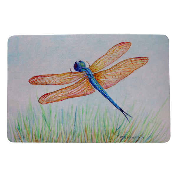 Amber & Blue Dragonfly Door Mat