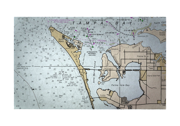 Anna Maria Island, FL Nautical Map Door Mat