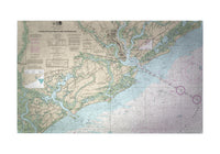 Charleston Harbor and Approaches, SC Nautical Map Door Mat