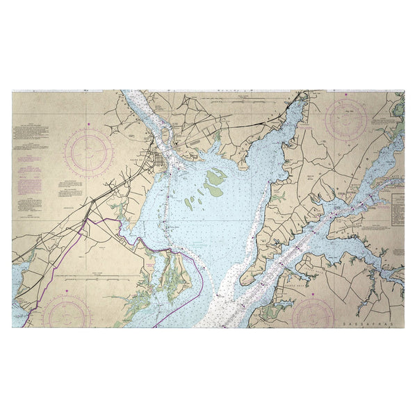 Head of Chesapeake Bay, MD Nautical Map Door Mat