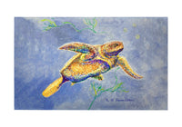 Pointillist Sea Turtle Door Mat