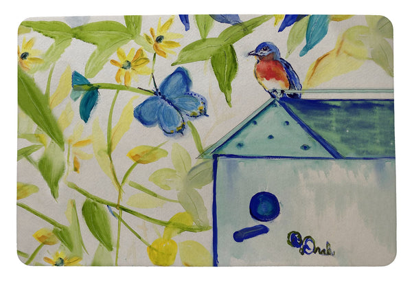 Blue Bird House Door Mat