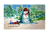 Snowman & Sled Door Mat