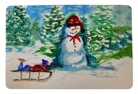 Snowman & Sled Door Mat