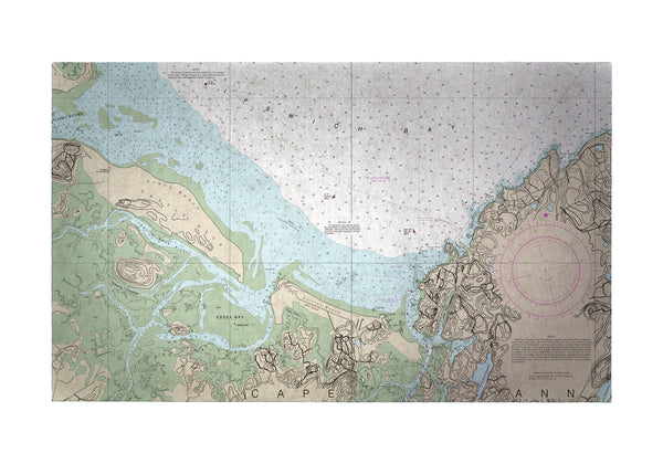 Essex Bay and Essex River, MA Nautical Map Door Mat