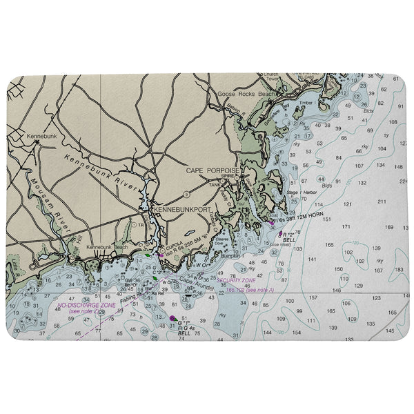 Kennebunckport, ME Nautical Map Door Mat