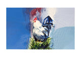 Blue & White Rooster Door Mat
