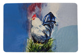 Blue & White Rooster Door Mat