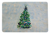 Blue Lights Christmas Tree Door Mat