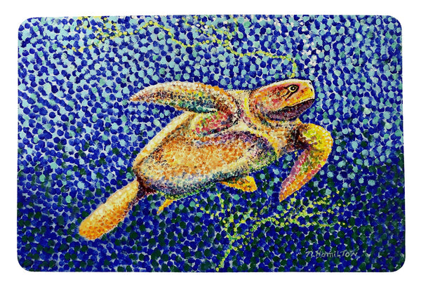 Pointilist Sea Turtle Door Mat