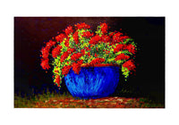 Potted Geraniums Door Mat