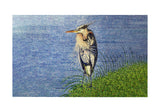 Windy Blue Heron Door Mat